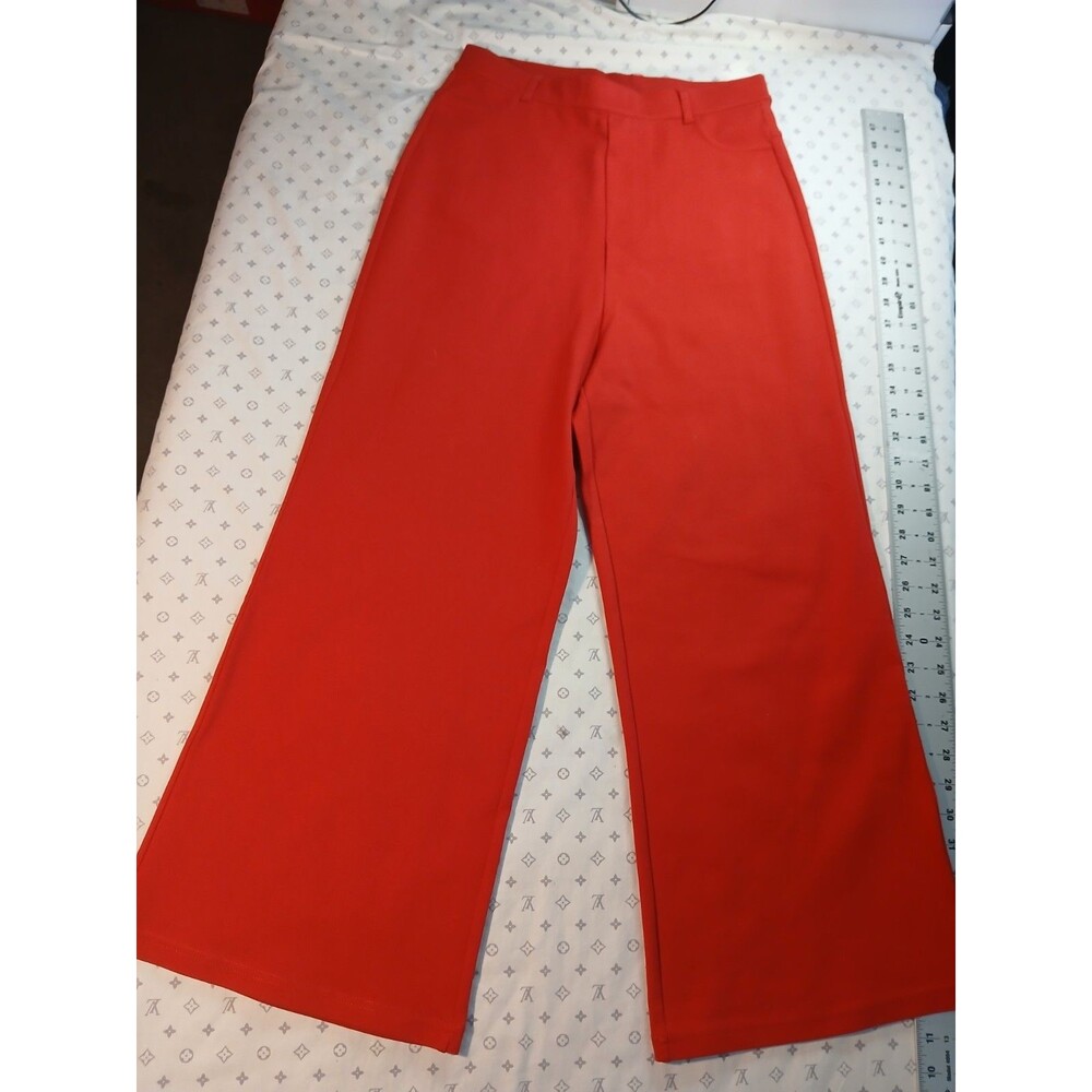 Anna & Ava Womens Pants Elastic Waistband Red Size XL